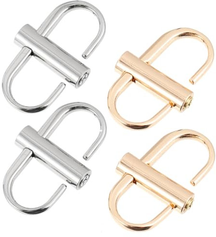 HOMSFOU Metal Chain Bag Strap Buckles Adjustable Buckles for Bag Strap Accessories 4pcs Light Gold and Pearl White