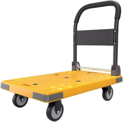 Heavy Duty Flatbed Platform Trolley - Foldable Steel Hand Truck with Swivel Wheels, Ideal for Moving Office Equipment, Cargo & Supplies, Durable Dolly Cart on Wheels