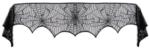 Decorazione per Halloween, Halloween ragnatela decorativa fantasma nero pizzo ragnatela, Per Camino Di Halloween Decorazioni, di interni ed esterni, per feste, carnevale, feste, 45x245 cm