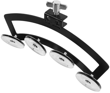 LOLIPPYY Aluminiumlegierung Tamburin Handglocke mit Glatten Kanten Robuste Handpercussion für Schlagzeug Musikinstrumente Geschenk für Schlagzeuger
