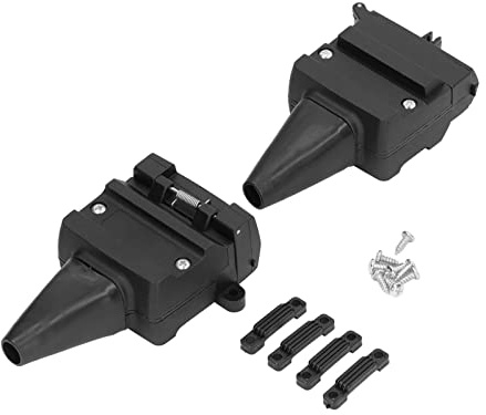 MasYosh Adattatore per Rimorchio Piatto a 12 Pin, Connettore in Metallo ABS Resistente per Rimorchi con Prestazioni Stabili a 7 Poli 15A 5 Poli 35A