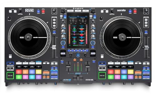 RANE SYSTEM ONE All-in-One Standalone Motorized DJ Controller with Engine DJ OS, Seamless Mixing on 2 Decks, Stems FX, Serato DJ Pro, XLR Outputs