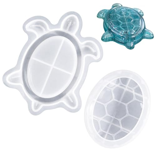 Silicone Turtle Box Resin Mold with Lid, Mini Ocean Animal Storage Moulds for Epoxy Casting, DIY Crafting Trinket Dish, Reusable Plaster of Paris Shell Mould