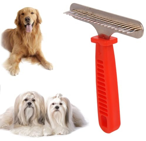 SHERCHPRY Peine para Perros y Gatos Rojo de Pp para Eliminar Pelo Suelto y Desenredar, Herramienta de Aseo para Mascotas Función de Deslanado Suave Varios estilos