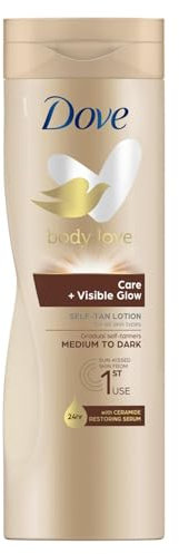 Dove - Loción bronceadora para pieles oscuras o ligeramente morenas (1 unidad, 400 ml)