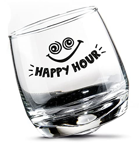 Gilde 2er Set Wackelglas Happy Hour mit einem Volumen von 200ml, 8,5x7,5cm, 46760