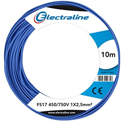 Electraline 13161 Cavo Unipolare FS17, 10 mt, sezione 1x2,5 mm² adatto per cablaggi di quadri elettrici, circuiti elettrici di ascensori, montacarichi