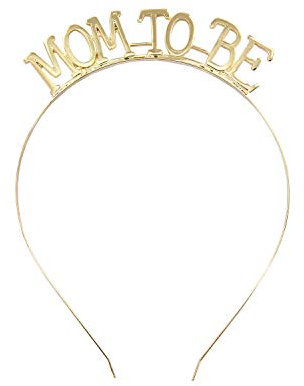 Oblique Unique® Serre-tête Mom to Be - En métal doré - Pour fête prénatale - Pour fille et garçon