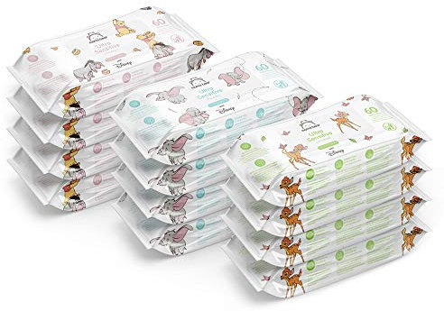by Amazon Disney Babyfeuchttücher 720 Tücher unparfümiert 12 Packungen à 60 Stück (zuvor unter der Marke Amazon geführt identisches Produkt)