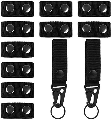 10 Stück Duty Belt Keeper Gürtelhalter Security Taktischer Gürtel Polizei mit 2 Stück Gürtel Karabiner aus Nylon Gürtel Keeper für Camping Wandern Sportarten (Schwarz)