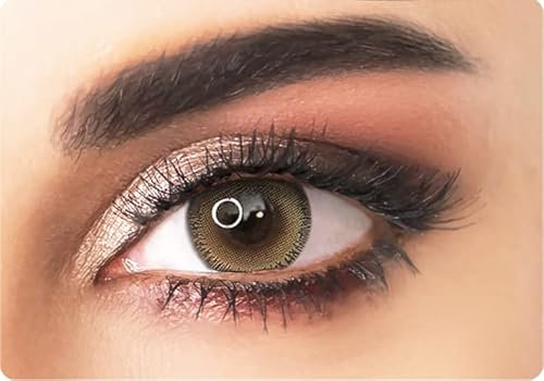 ADORE - Lentilles de Contact de Couleur Jaunes - Lentilles de Couleur Sans Correction - Yeux Clairs et Foncés (JAUNE/ 1 PAIRE)