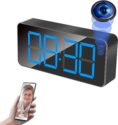 LXMIMI Wifi spionkamera, 2,4G/5 Ghz wifi dold kamera HD klocka 1080P mini wifi spionkamera med rörelsedetektering och nattseende stöd för fjärrvy