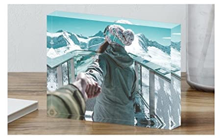 Social Crazy Stampa su BLOCCO ACRILICO PLEXI (vetro acrilico) 100% QUALITà ITALIA - LA TUA FOTO - Idea Regalo Casa quadro cucina stanza da letto soggiorno (20X20 CM)