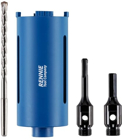 72mm x 150mm Long Diamond Core Drill Bit Set With Hex + SDS Adapter | For Concrete Masonry Brick Block Stone Granite. Includes SDS Adapter, Hex Shank Adapter & Centre Drill Bit / Pilot Drill Bit