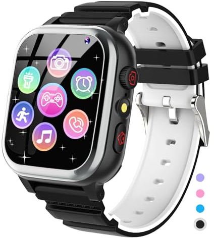 JUBUNRER Smartwatch barn 26 spel telefon stegräknare kalorier -SOS Smartwatch för barn pojkar flickor musikspelare stoppur födelsedagspresenter