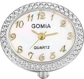 JewelryWe Ringuhr Fingeruhr Damen Analog Quarz Ring Uhr Verstellbare Fingerringuhr Uhrenring mit ovalem Muschel Digital Zifferblatt Silber