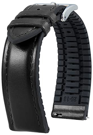 BINLUN Correas de Reloj de Cuero 14mm 16mm 18mm 19mm 20mm 21mm 22mm Correa de Reloj Piel de Liberación Rápida Cera de Aceite Cuero y Silicona Híbrido Correa de Repuesto para Hombres Mujeres 6 Colores
