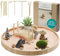 Navaris Set de Jardin Zen - Jardín Japones Completo Circular de Arena Rosa Yin Yang para Meditacion y Decoracion - con Linterna y Pagoda Miniatura