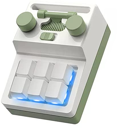 Tastiera meccanica con una mano con 6 tasti programmabili e 2 manopole, tastiera da gioco sostituibile a caldo per Windows, facilmente personalizzabile e compatibile con plug-and-play, perfetta per