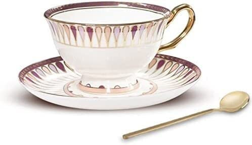Set di tazze da caffè Set di tazze e piattini da tè vintage da 7,05 once, set di tazze da caffè in ceramica inglese, tazza da caffè espresso, servizio da tè in porcellana, tazza da latte, bone china,