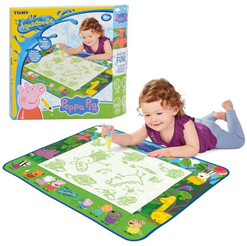 AquaDoodle Malmatte Peppa Wutz und die Dinosaurier Tomy – Malmatte und Zeichnen auf Wasser ohne Flecken Spielzeug zum Ausmalen für Kinder Peppa Pig – Spielzeug ab 18 Monaten