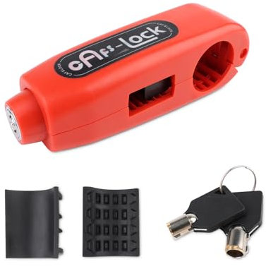 Motorcycle Lock, Universal Motorcycle Handlebar Lock with 2Pcs Keys and Gaskets, Front Brake and Clutch Locks Anti-Theft and Prying, Grip Lock for Bicycles, ATVs, Off-Road Motorcycles etc (Red)