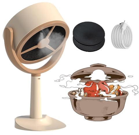 Campana extractora de escritorio con fuerte succión y bajo nivel de ruido – Mini campana extractora portátil para pequeño ventilador extractor de cocina – Filtros lavables para el hogar cocina olla