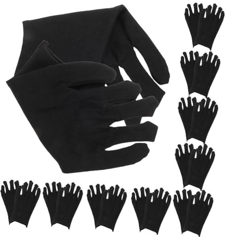BUGUUYO 12paare Dicke Schwarze Baumwollhandschuhe Atmungsaktiv Langlebig Und Waschbar Leichte Arbeitshandschuhe Für Gartenarbeit Industrie Und Maler Robuste Komfortable Strick-sicherheitsh