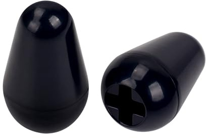 Banworks Imperial 4.9mm 5-Way Toggle Switch Tip Pickup Selector Switch Cap | Guitars 3/16 Switch Knob for USA Fender Stratocaster Strat Telecaster Tele Electric Guitars Pack of 2 JT/DWQM-04 Black