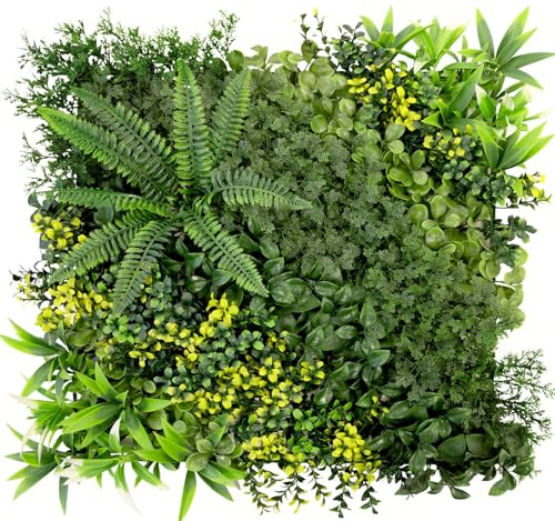 KARAT Pflanzenwand - Kunstpflanzen zur Wandmontage - 50 x 50 cm - Wandgarten - Künstliche Pflanzen Deko für Wand, Balkon & Garten (Multielements)