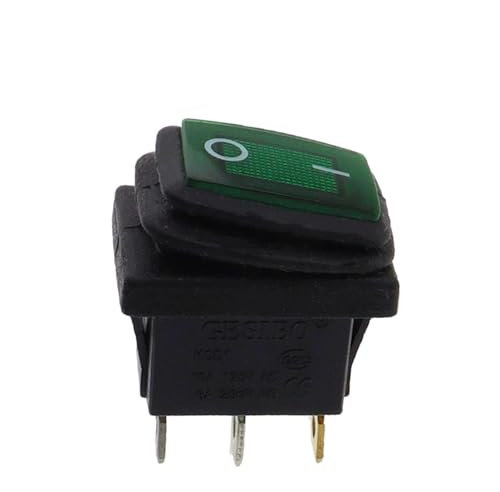 1PCS/5PCS KCD1 mini interrupteur à bascule étanche 2 vitesses 3 broches avec lumière/2 vitesses 2 broches sans lumière autobloquant bouton ON OFF interrupteur à bascule(2gear 3pin Green,220V_5PCS)