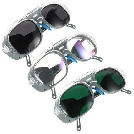 KONTONTY 3paires Lunettes De Soudage Protection Sécurité Oculaire Équipement Travail Verres