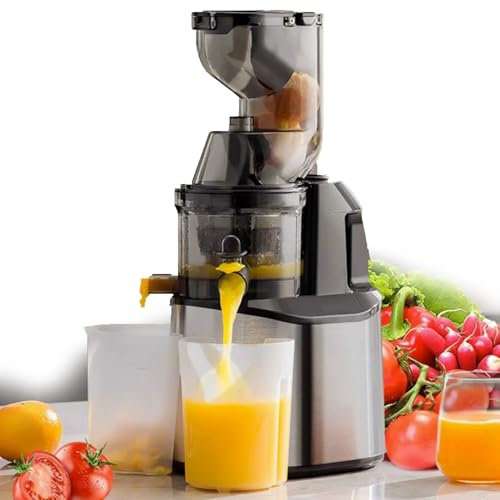 WuDLi Cold Press Juicer, Masticating Juicer, Fruit and Vegetable Press with Large 86 Mm Feed Chute, Pomace Separation, High Juice Yield