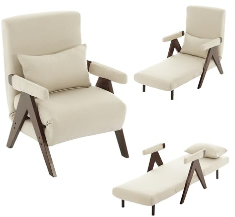 GigaXynium Sillón convertible 3 en 1 con función de sueño, sofá cama convertible, sillón plegable acolchado, asiento tapizado, sillón de salón, cama individual, adecuado para sala de estar, dormitorio