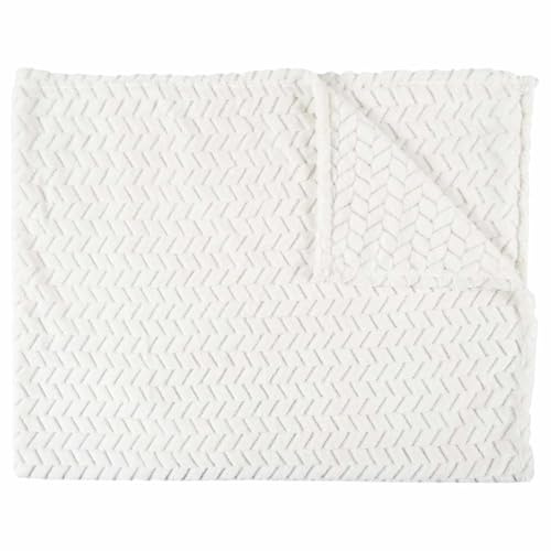 AltoBuy Plaid Ultra Doux 120x150cm Motif Chevrons Blanc - HOWY