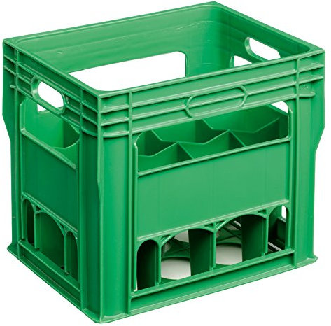 Lot de 10 caisses empilables en plastique à 12 compartiments pour bouteille de vin 750 ml – Idéal pour les verres à vin, la bière, le recyclage de bouteilles, le stockage de bouteilles de brassage