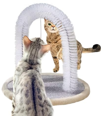 Enthaarungsbogen Für Katzen - Fellpflegebogen Mit Borsten | Katzenhaarbürste | Selbstpflegegerät | Massage- Und Fellpflegebogen | Katzenpflege | Kratzbogen | Katzenspielzeug Enthaarungsbogen Katze