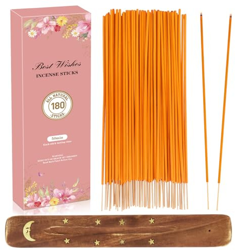 Set di bastoncini d'incenso, 180 bastoncini d'incenso con supporto in legno 9 profumazioni Bastoncini d'incenso per il relax, la meditazione e la profumazione, set regalo di Natale