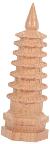 TOYANDONA Estatua Torre Wenchang de Pagoda de Madera 7 Capas 15 Cm Artesanía Delicada Decoración Vintage para Jardín y Oficina