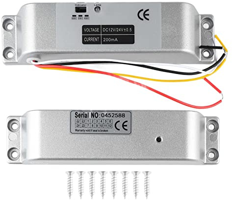 Serratura Elettrica A Scatto 12V - 24V, Coperchio In Alluminio 88mm, Serratura Per Porta Esterna E Cancello Elettrico - Apertura Porta Elettrica A Ritardo Regolabile, Adatta Per