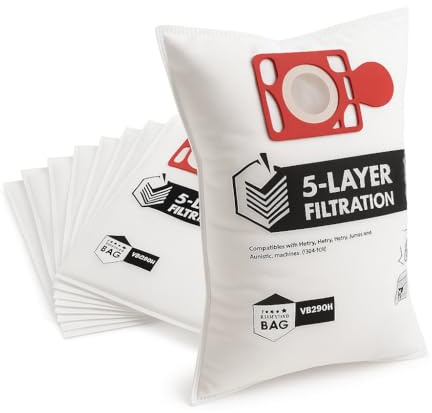 Henry Hoover Bags Pack of 10, provides 5-Layer Filtration for Henry, Hetty, Harry, James – Compatible with Numatic NVM-1CH – Extra Strong Microfibre Vacuum Bags By SparesGo