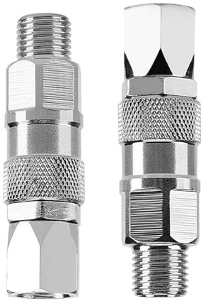 2 Stück 1/4 Zoll Edelstahl-Drehgelenk für Airless-Farbspritzgeräte, 360 Grad drehbare Hochdruck-Schlaucharmaturen, Stahlsprühgeräte, Schlauchverbinder
