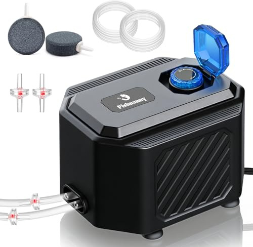 Fishnanny Ultra Silent Magnetic-Levitation Aquarium Air Pump, Adjustable Fish Tank Air Pump with Stainless Steel Outlet, Airstone Accessories, 6W/10W Oxygen Aerator Ideal for Tank & Pond Under 750L