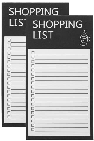 Healvian Magnetischer Einkaufsliste Notizblock 2 Stück aus Papier | Kühlschrankorganisation, Wiederverwendbar, Tragbar mit Einzigartigem Design