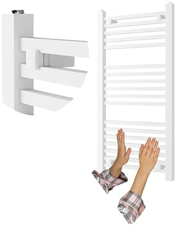 Granitan Termoarredo Bagno 100x45 cm - 420W - Termo Arredo da Bagno - Termoarredo Idraulico - Termosifone da Parete - Bianco