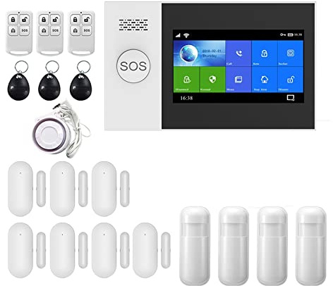 Wireless GSM di allarme sicurezza domestica Rilevatore fumo Antifurto con sensore movimento for Tuya SmartLife APP Allarme domestico,Kit/set fai da te(J)
