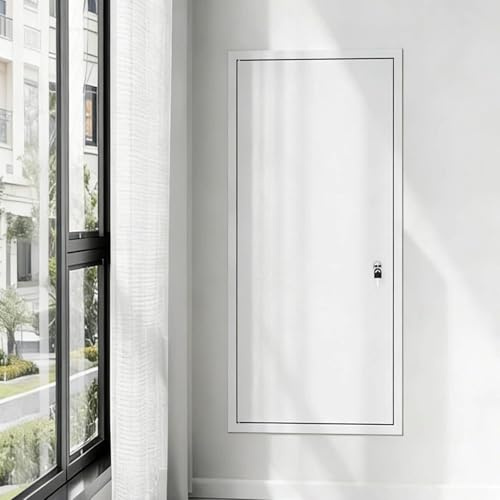 Kanduo Inspektionslucka för gipsväggar Åtkomstpanel Vit metall Åtkomstdörrpanel med nycklar Lås, luftkonditionering Åtkomstpanel Ljudisolerad dörr(40x90cm/16x36in)