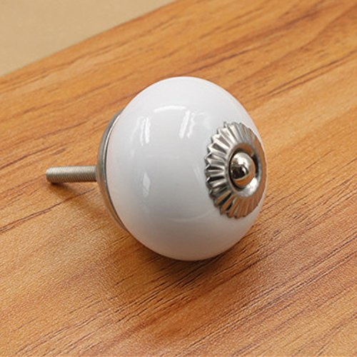 FBSHOP(TM) 5PCS Weiß Europa Stil Keramik Türknauf/MöbelKnopf/Möbelgriffe für Küche Schränke, Kleiderschrank, Kommode, Schublade,Schranktür Schlafzimmer und Badezimmer KinderZimmer Dekor etc.