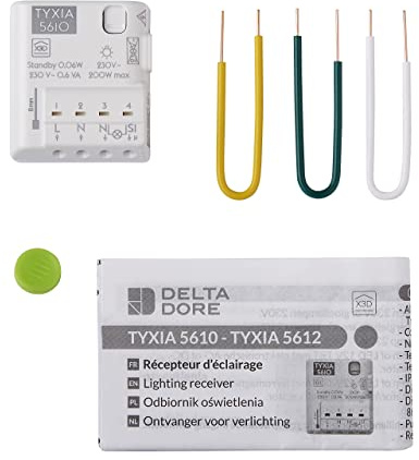 Delta Dore Récepteur éclairage connecté Tyxia 5610 - Pilotage des éclairages à distance et à la voix - 6351400, Blanc