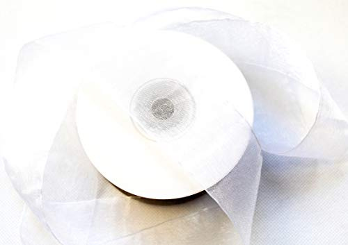 CaPiSo 22m Organza 50mm Breite 5cm Organzaband Schleifenband Geschenkband Organza (Weiss, 22m)
